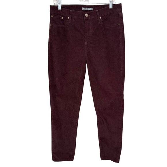 Garnet Hill Skinny Corduroy Jeans Women’s 8 Wine Brown Stretch 5 Pocket Pants - Picture 1 of 10